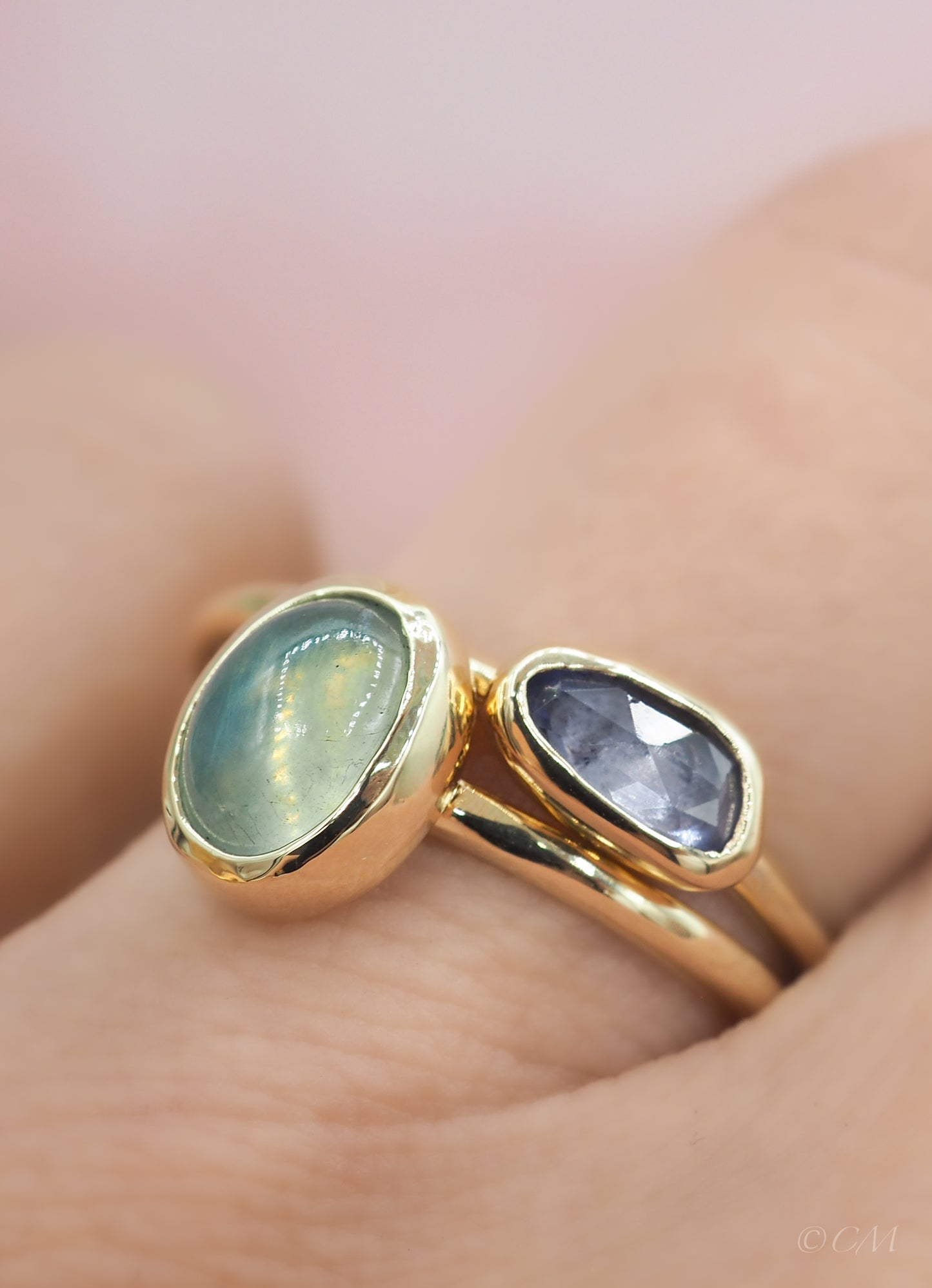 Gouden ring met aquamarijn