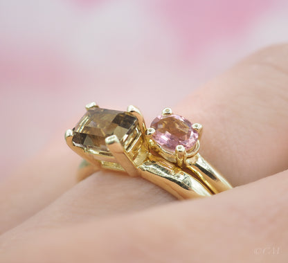 Gouden ring met rookkwarts