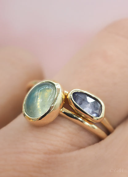 Gouden ring met aquamarijn