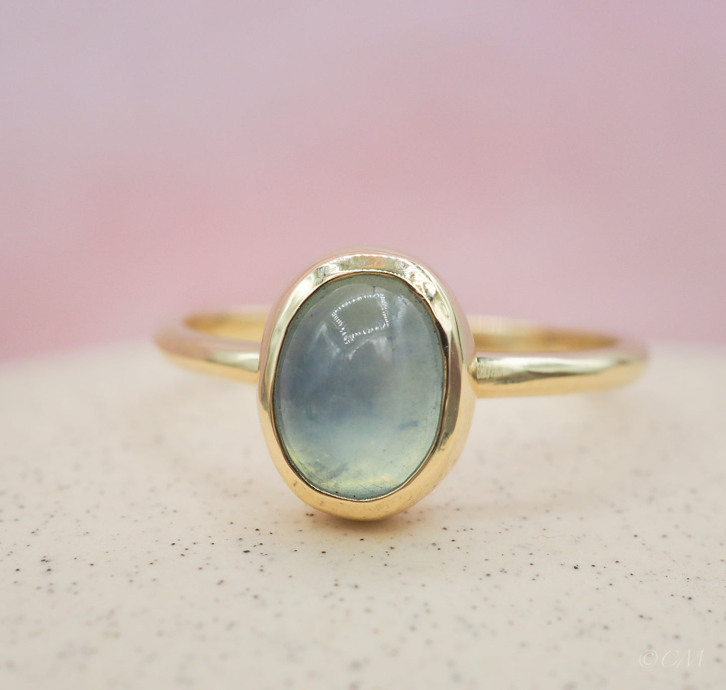 Gouden ring met aquamarijn