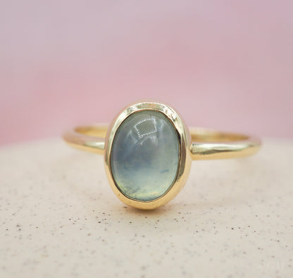 Gouden ring met aquamarijn