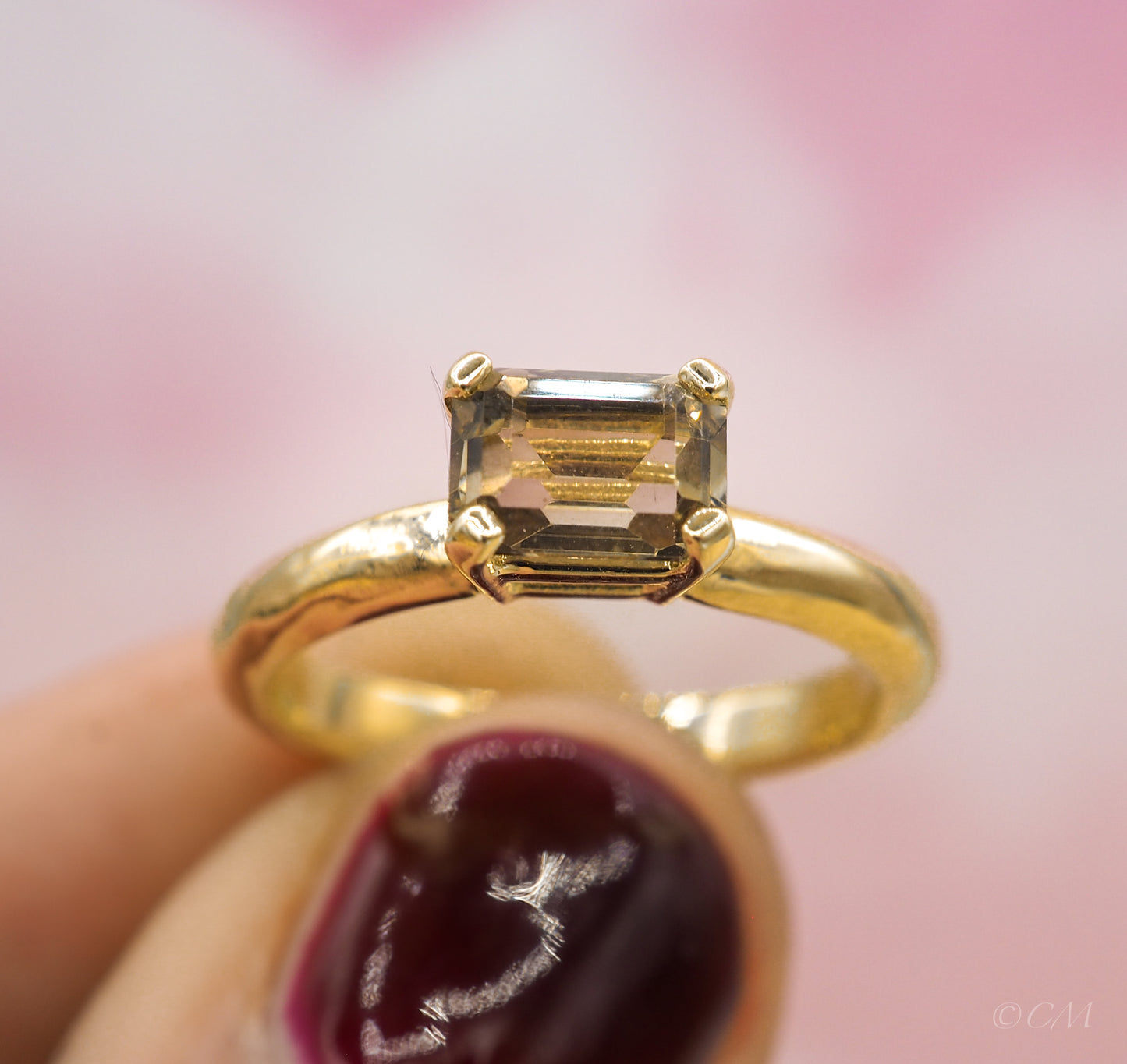 Gouden ring met rookkwarts